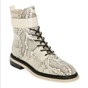⭐️MERCEDES CASTILLO Snakeskin Leather Combat Boots